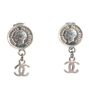 Chanel CHANEL Earrings Medallion Metal Silver Women's e62089d